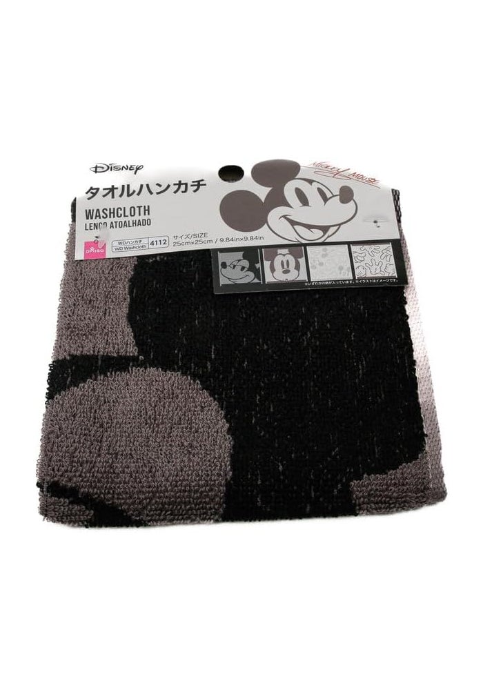 Daiso Mickey Mouse Washcloth - Black/Brown - 25cm x 25cm - Image 1